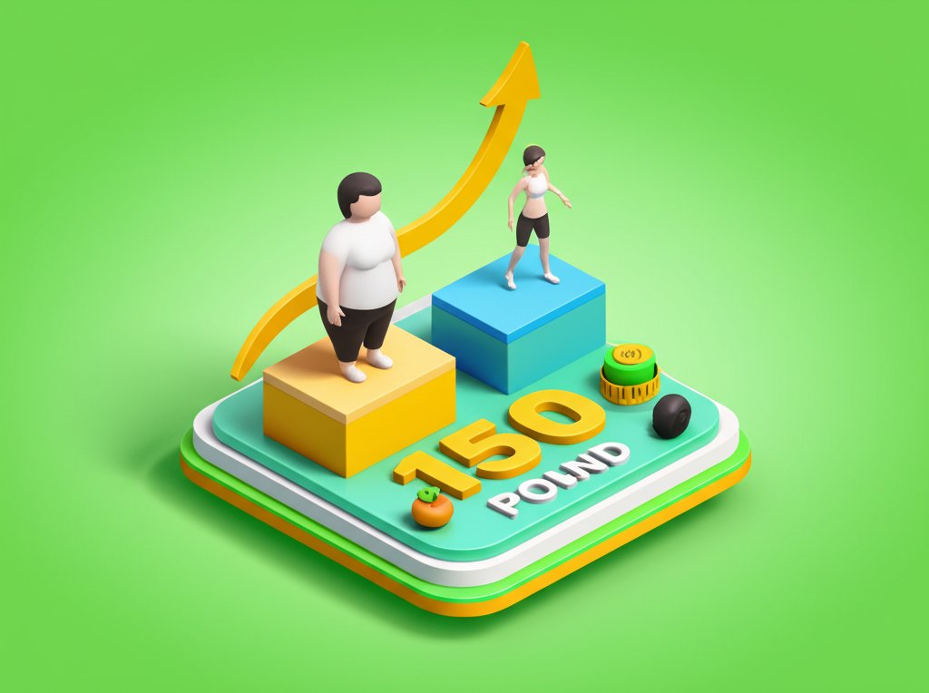 150 pound weight loss before and after transformation. Health journey success story.